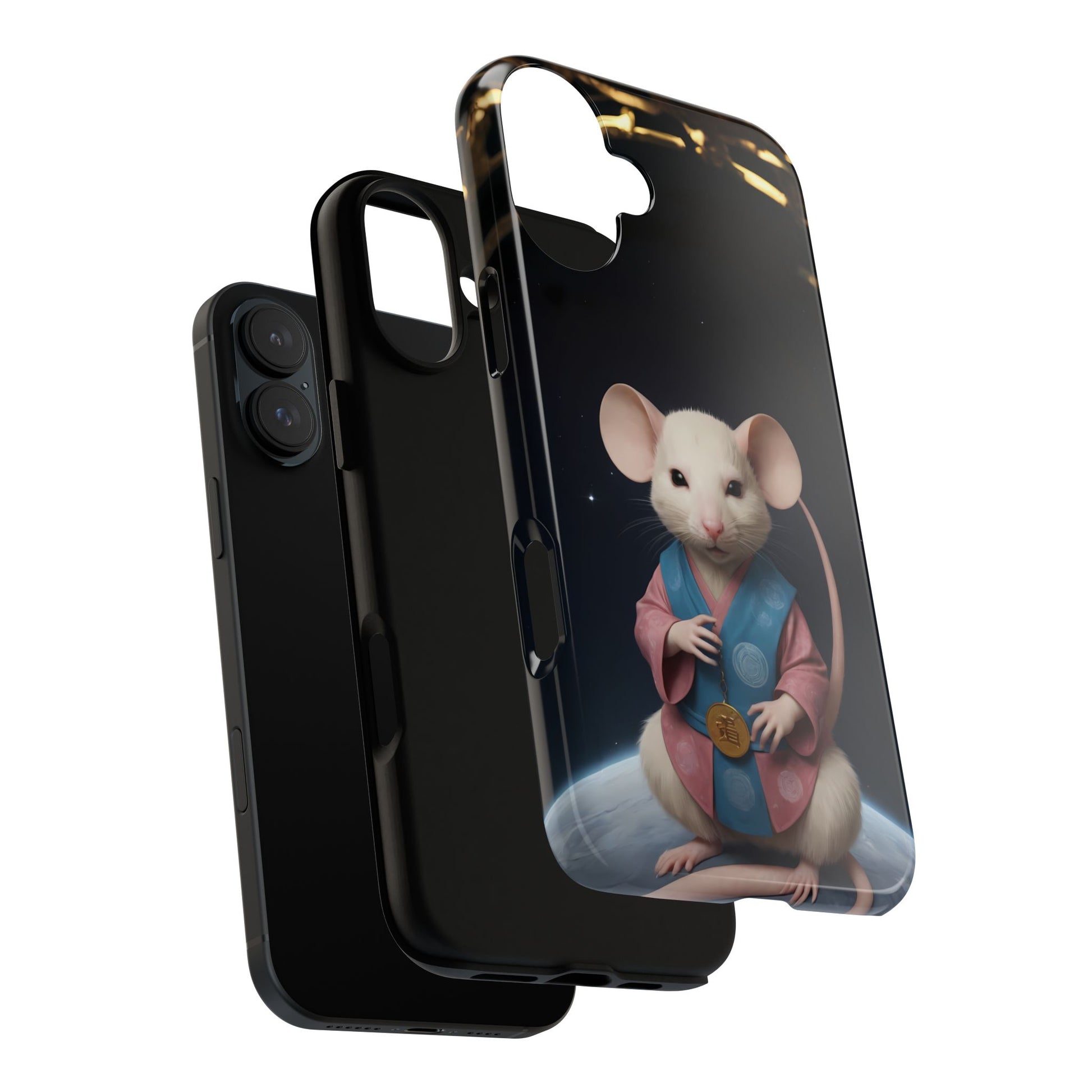 Chinese Zodiac Rat Phone Case for iPhone 8–16 Pro Max, iPhone 8 Plus–13 Mini, iPhone XS–XS Max, iPhone 11–14 Pro Max - Designed by Thalia