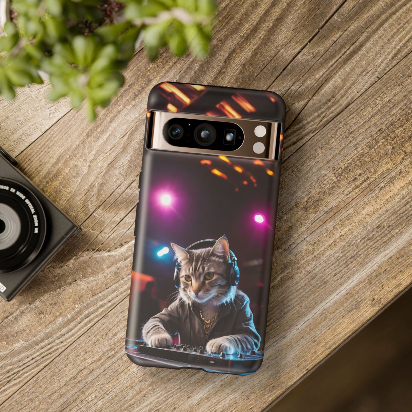 DJ Kitty Phone Case for iPhone 8–16 Pro Max, Pixel 5–8 Pro, Galaxy S10–S24 Ultra - Designed by Thalia