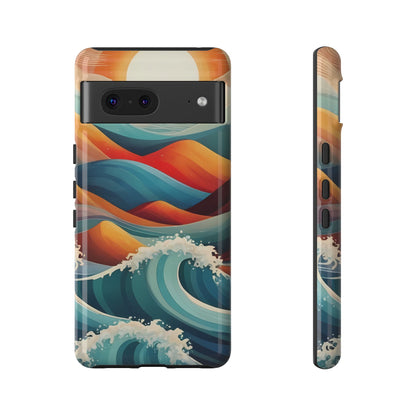 Retro Waves Phone Case for iPhone 8–16 Pro Max, Pixel 5–8 Pro, Galaxy S10–S24 Ultra - Designed by Thalia