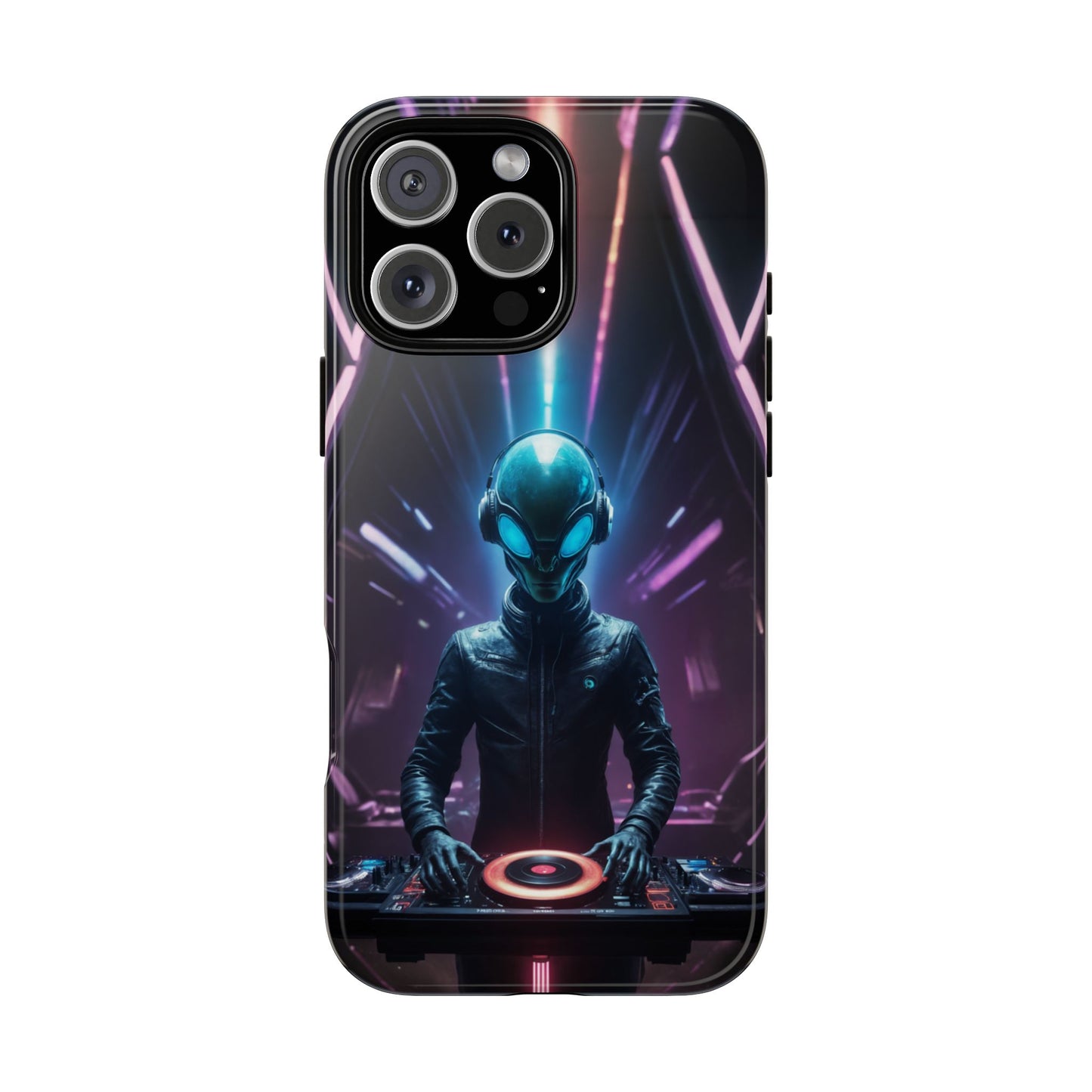 Alien DJ Phone Case for iPhone 8–16 Pro Max, Pixel 5–8 Pro, Galaxy S10–S24 Ultra - Designed by Thalia