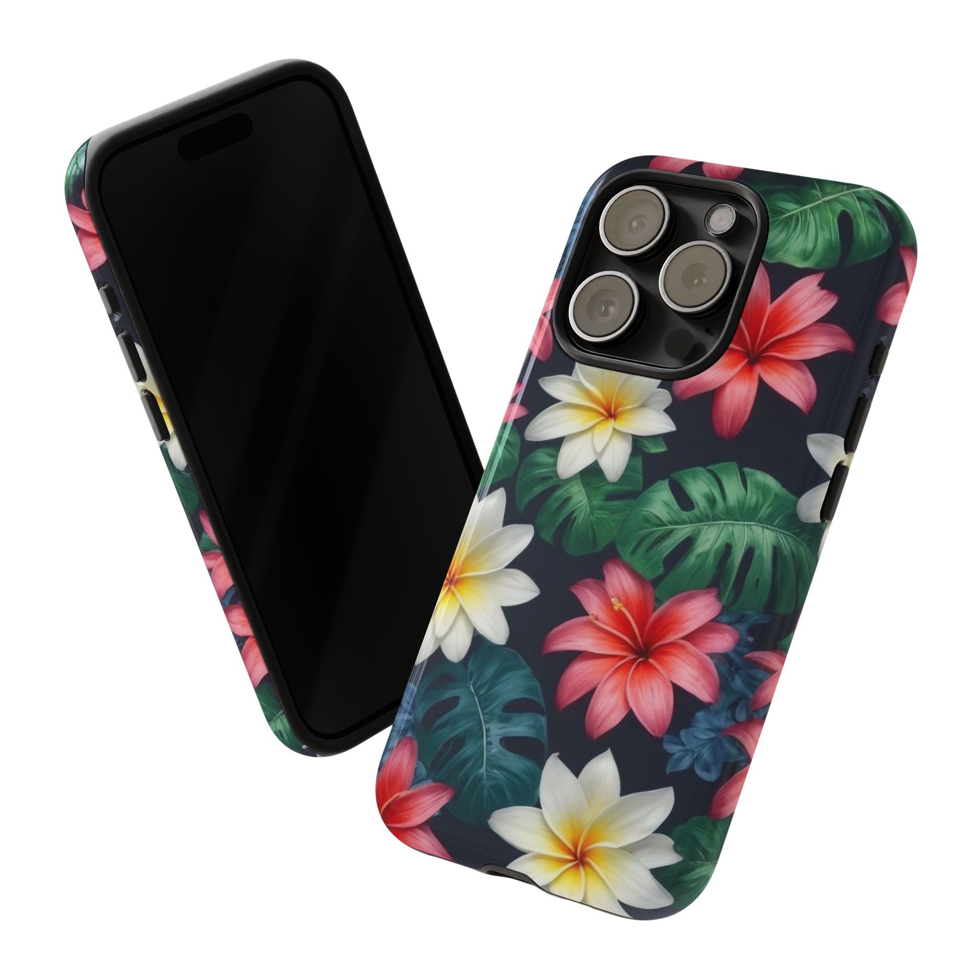 Hawaiian Flowers Phone Case for iPhone 8–16 Pro Max, iPhone 8 Plus–13 Mini, iPhone XS–XS Max, iPhone 11–14 Pro Max - Designed by Thalia