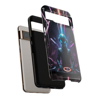 Alien DJ Custom Phone Case for Google Pixel 8 Pro, Pixel 8, Pixel 7, Pixel 6 Pro, Pixel 6, Pixel 5 5G - Designed by Thalia