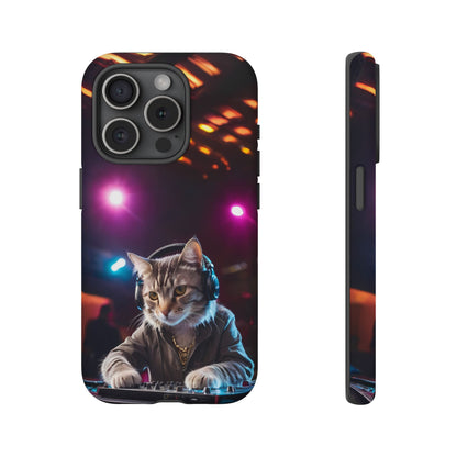 DJ Kitty Phone Case for iPhone 8–16 Pro Max, Pixel 5–8 Pro, Galaxy S10–S24 Ultra - Designed by Thalia