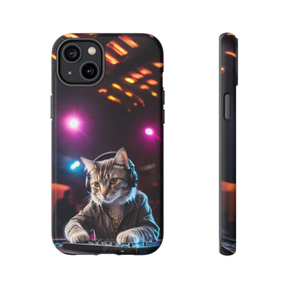 DJ Kitty Phone Case for iPhone 8–16 Pro Max, Pixel 5–8 Pro, Galaxy S10–S24 Ultra - Designed by Thalia