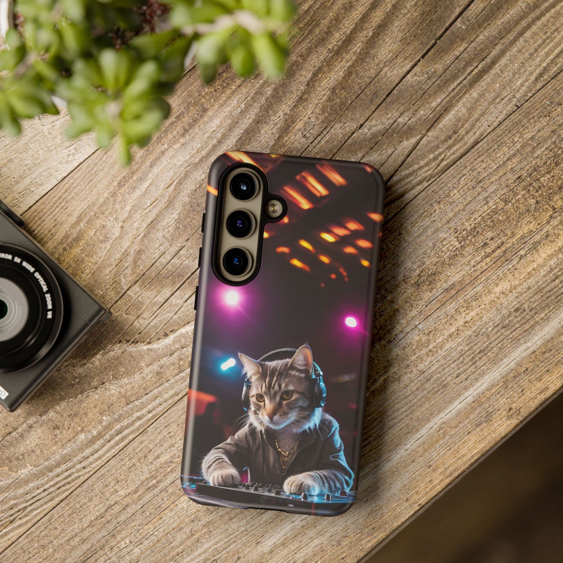 DJ Kitty Phone Case for iPhone 8–16 Pro Max, Pixel 5–8 Pro, Galaxy S10–S24 Ultra - Designed by Thalia