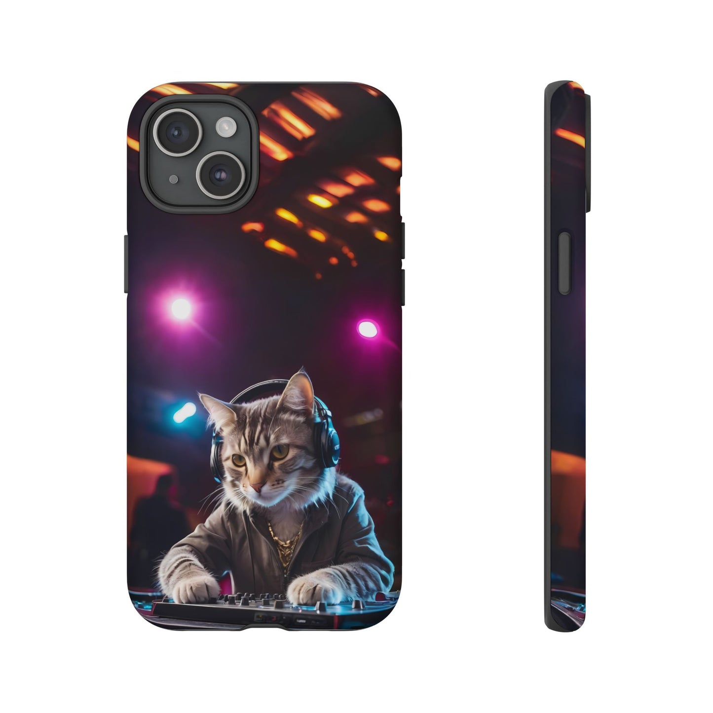 DJ Kitty Phone Case for iPhone 8–16 Pro Max, Pixel 5–8 Pro, Galaxy S10–S24 Ultra - Designed by Thalia