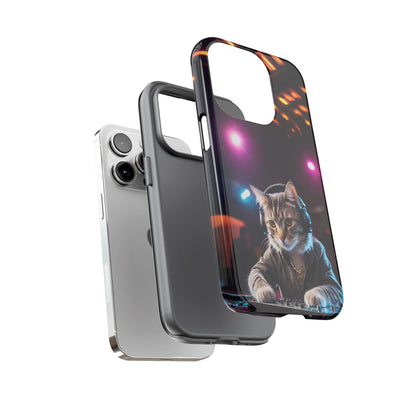 DJ Kitty Phone Case for iPhone 8–16 Pro Max, Pixel 5–8 Pro, Galaxy S10–S24 Ultra - Designed by Thalia