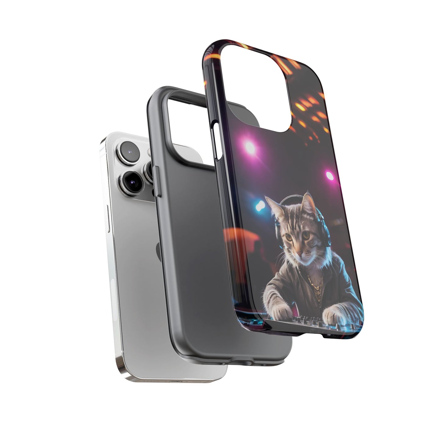 DJ Kitty Phone Case for iPhone 8–16 Pro Max, iPhone 8 Plus–13 Mini, iPhone XS–XS Max, iPhone 11–14 Pro Max - Designed by Thalia