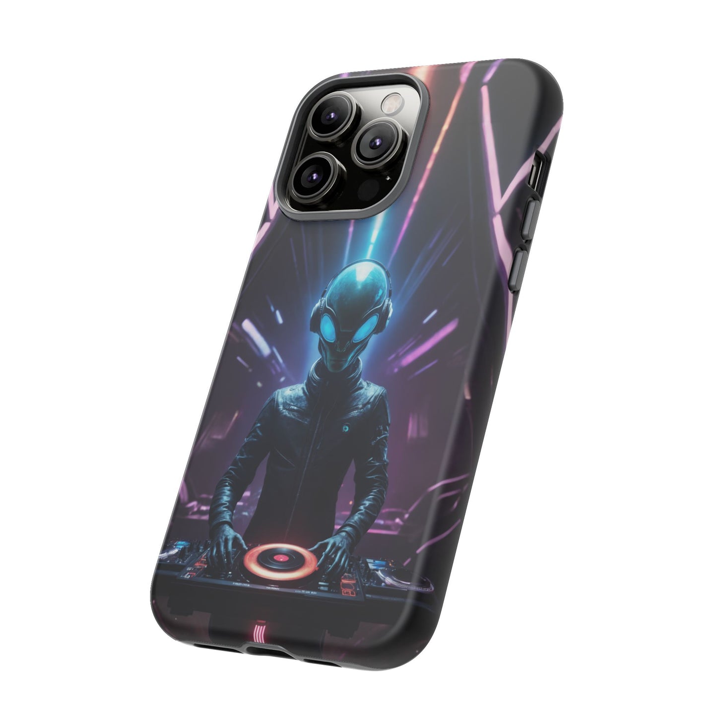 Alien DJ Phone Case for iPhone 8–16 Pro Max, Pixel 5–8 Pro, Galaxy S10–S24 Ultra - Designed by Thalia