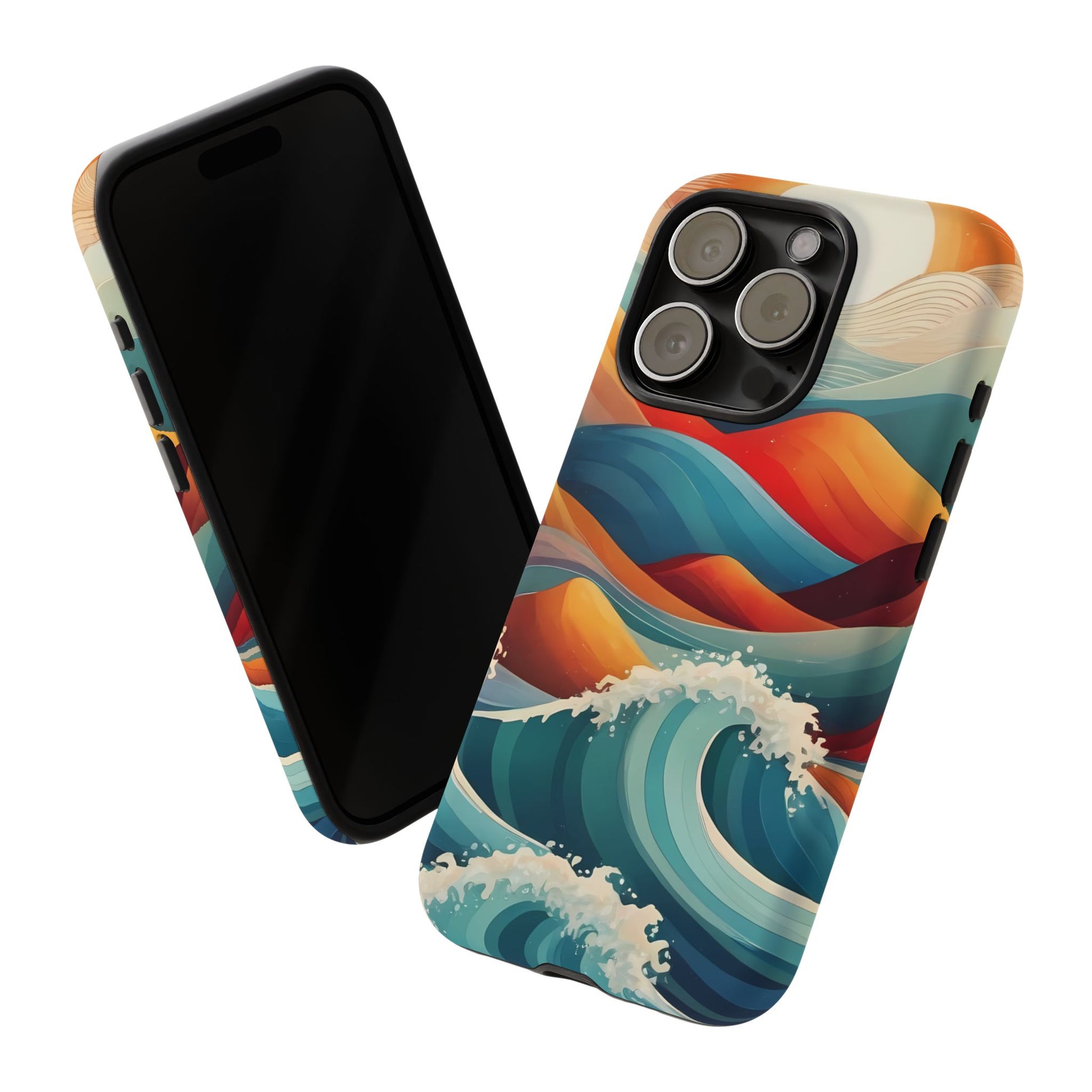 Retro Waves Phone Case for iPhone 8–16 Pro Max, Pixel 5–8 Pro, Galaxy S10–S24 Ultra - Designed by Thalia