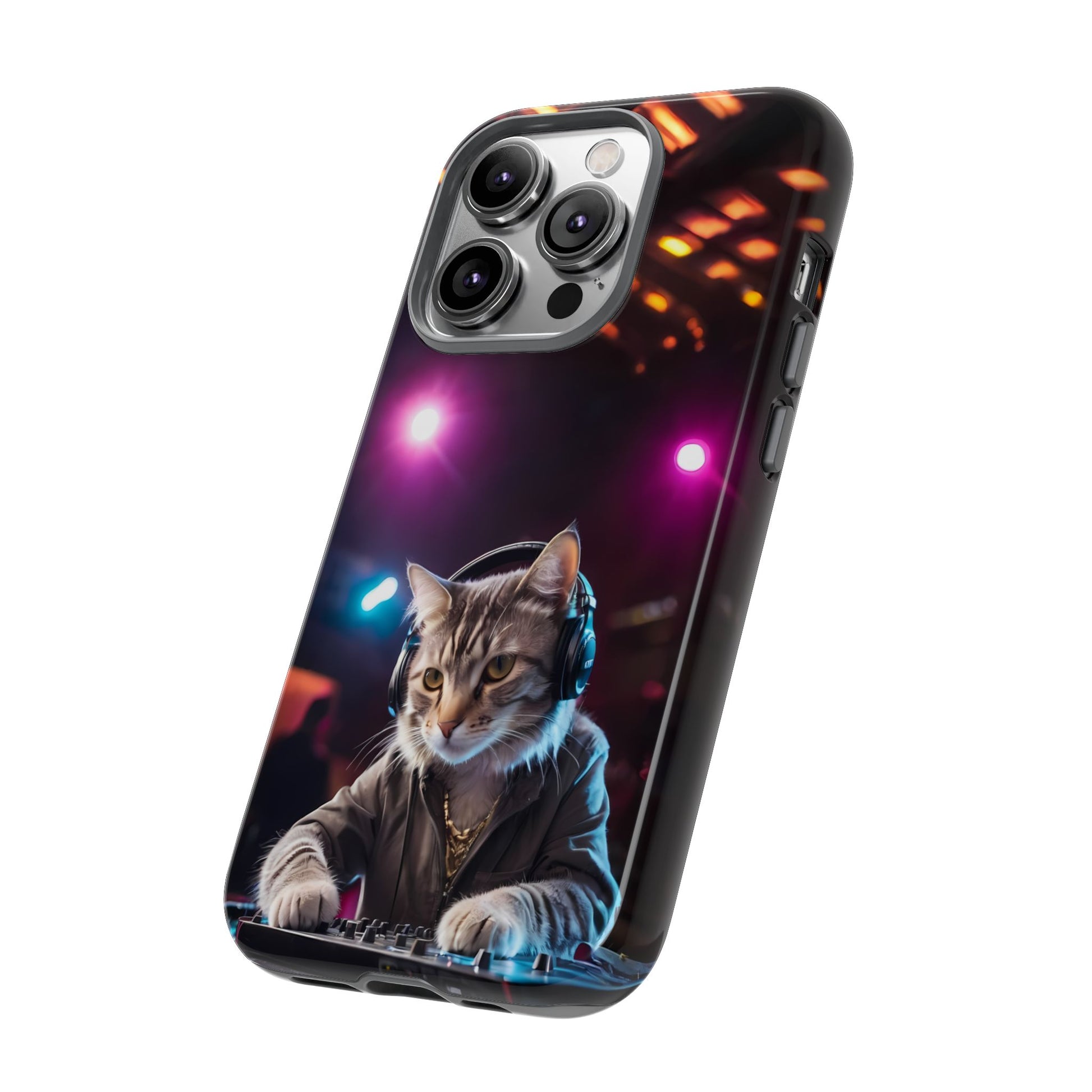 DJ Kitty Phone Case for iPhone 8–16 Pro Max, Pixel 5–8 Pro, Galaxy S10–S24 Ultra - Designed by Thalia