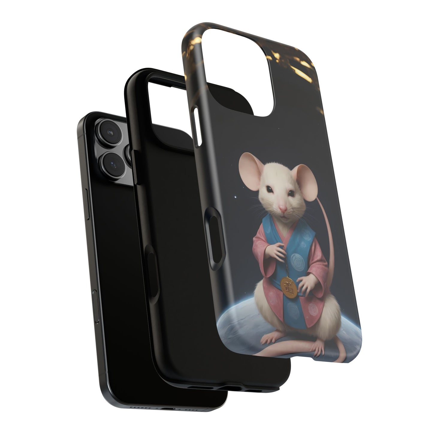 Chinese Zodiac Rat Phone Case for iPhone 8–16 Pro Max, iPhone 8 Plus–13 Mini, iPhone XS–XS Max, iPhone 11–14 Pro Max - Designed by Thalia