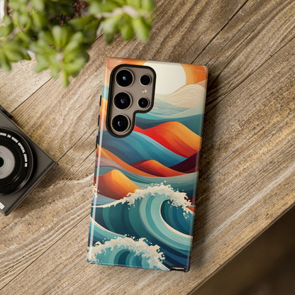 Retro Waves Phone Case for iPhone 8–16 Pro Max, Pixel 5–8 Pro, Galaxy S10–S24 Ultra - Designed by Thalia