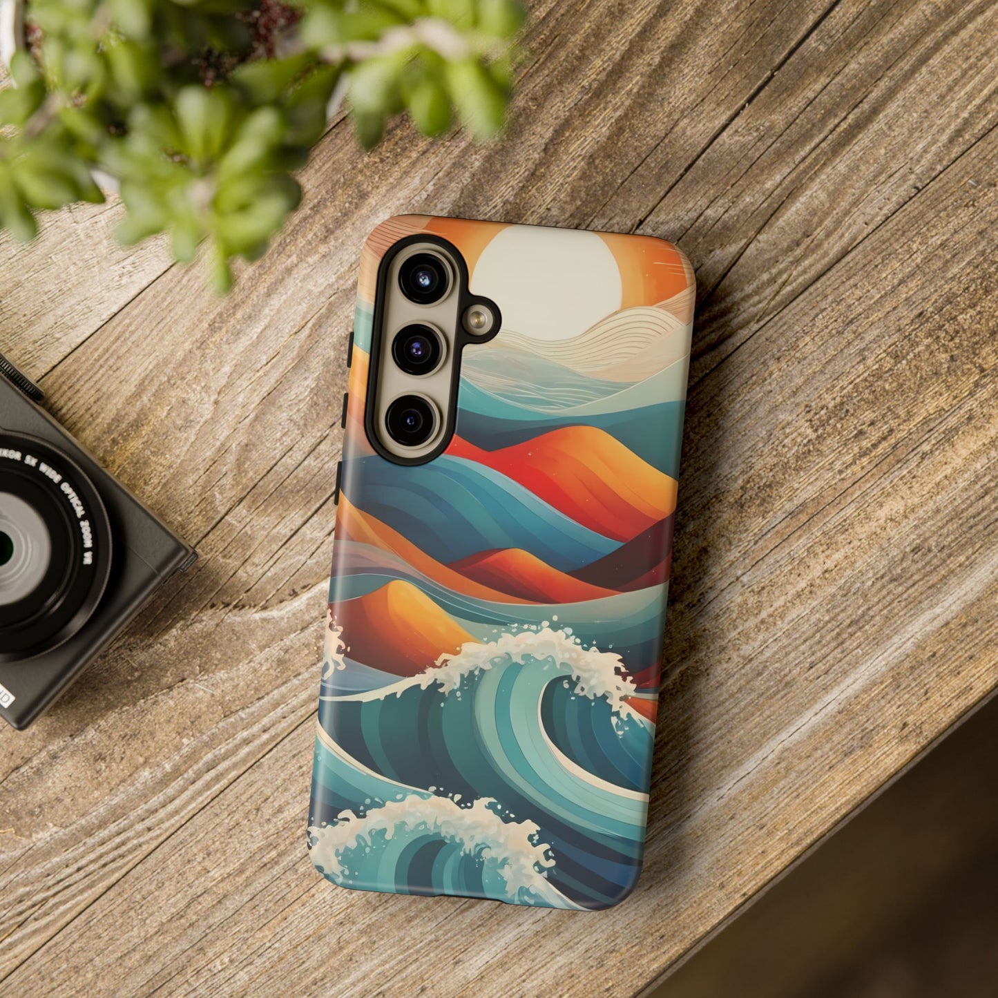 Retro Waves Phone Case for iPhone 8–16 Pro Max, Pixel 5–8 Pro, Galaxy S10–S24 Ultra - Designed by Thalia