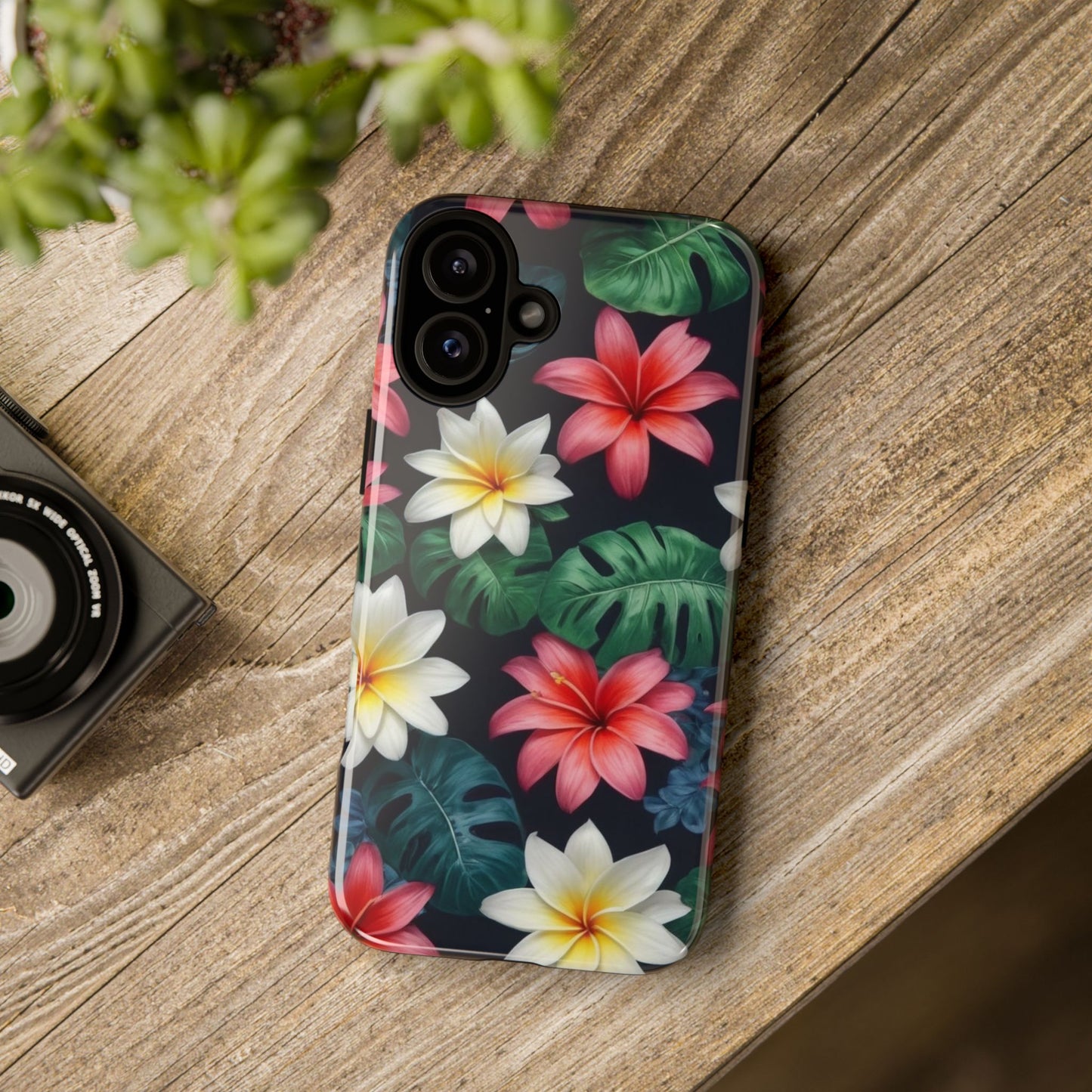 Hawaiian Flowers Phone Case for iPhone 8–16 Pro Max, iPhone 8 Plus–13 Mini, iPhone XS–XS Max, iPhone 11–14 Pro Max - Designed by Thalia