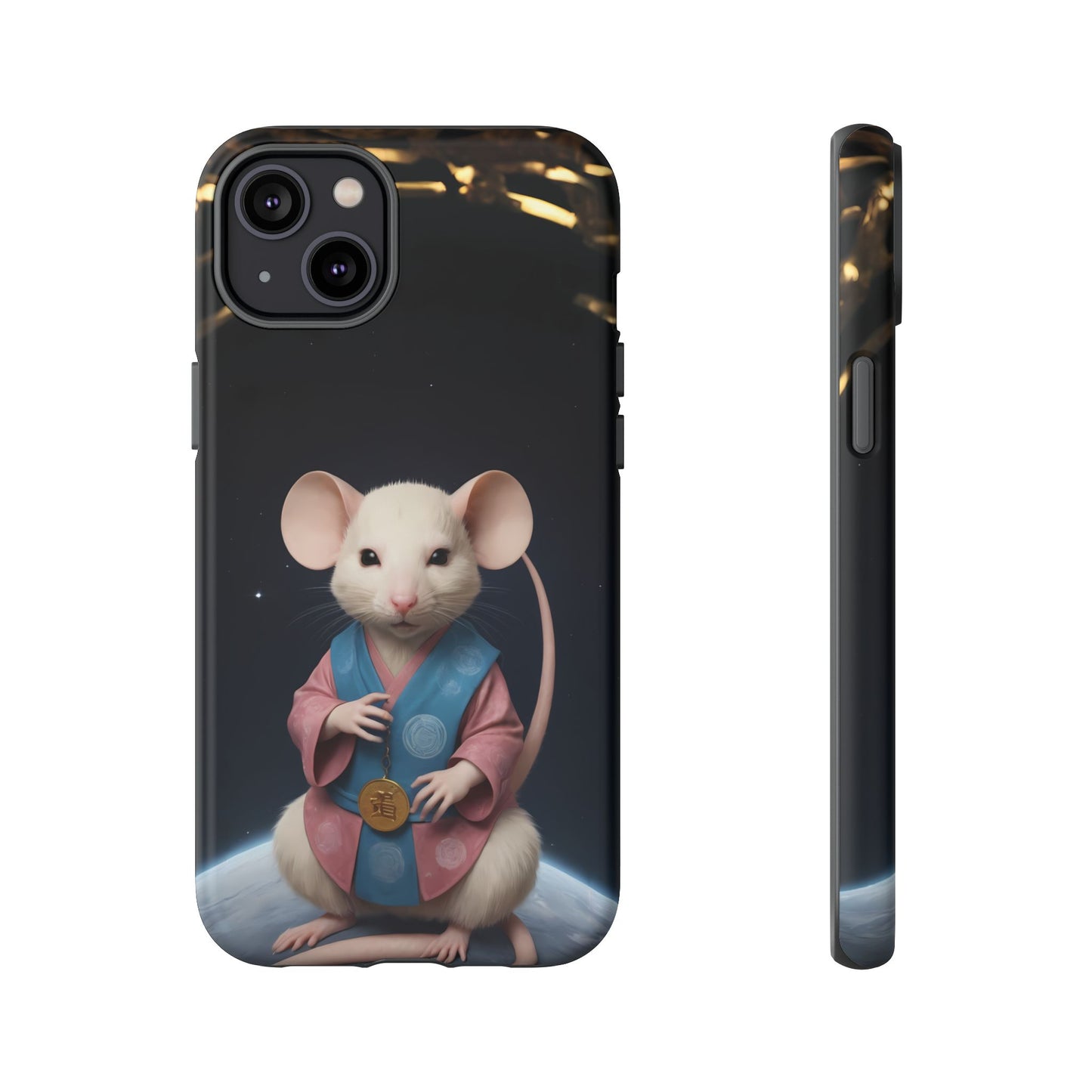 Chinese Zodiac Rat Phone Case for iPhone 8–16 Pro Max, iPhone 8 Plus–13 Mini, iPhone XS–XS Max, iPhone 11–14 Pro Max - Designed by Thalia