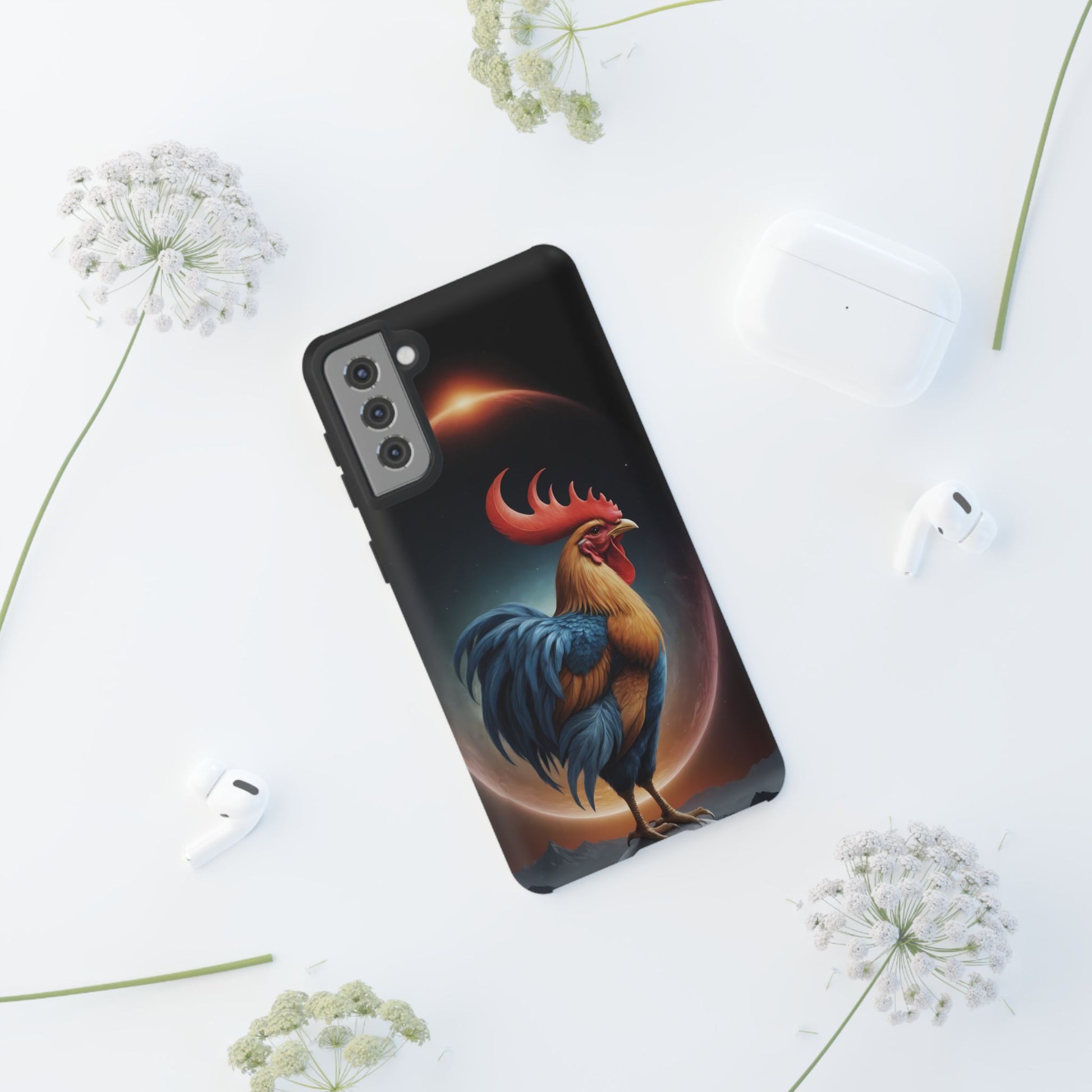 Chinese Zodiac Rooster Custom Phone Case for iPhone 8–16 Pro Max, Pixel 5–8 Pro, Galaxy S10–S24 Ultra - Designed by Thalia