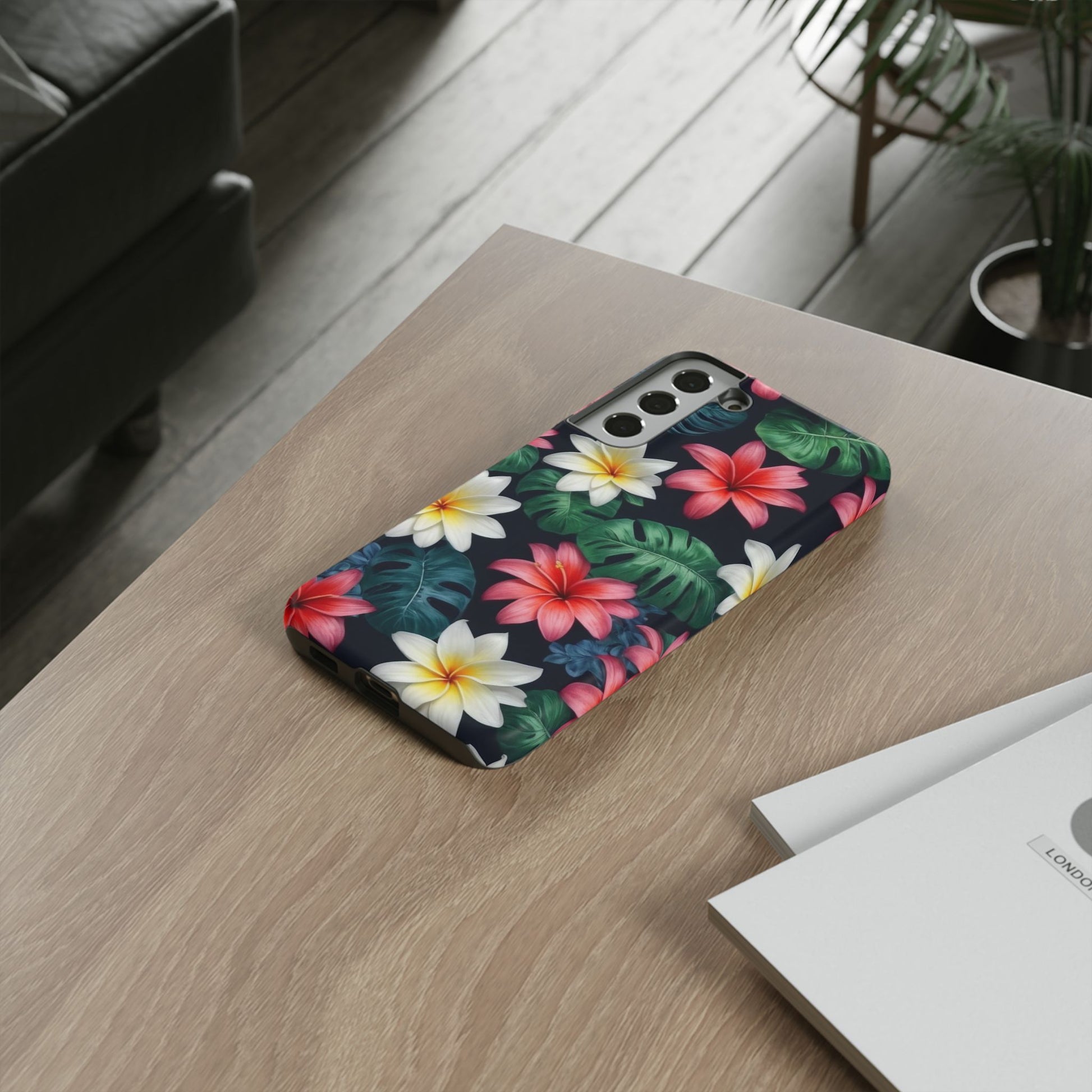 Hawaiian Flowers Custom Phone Case for Samsung Galaxy S10–S10 Plus, S20–S20 Ultra, S21, S22, S23, S24 Ultra - Designed by Thalia