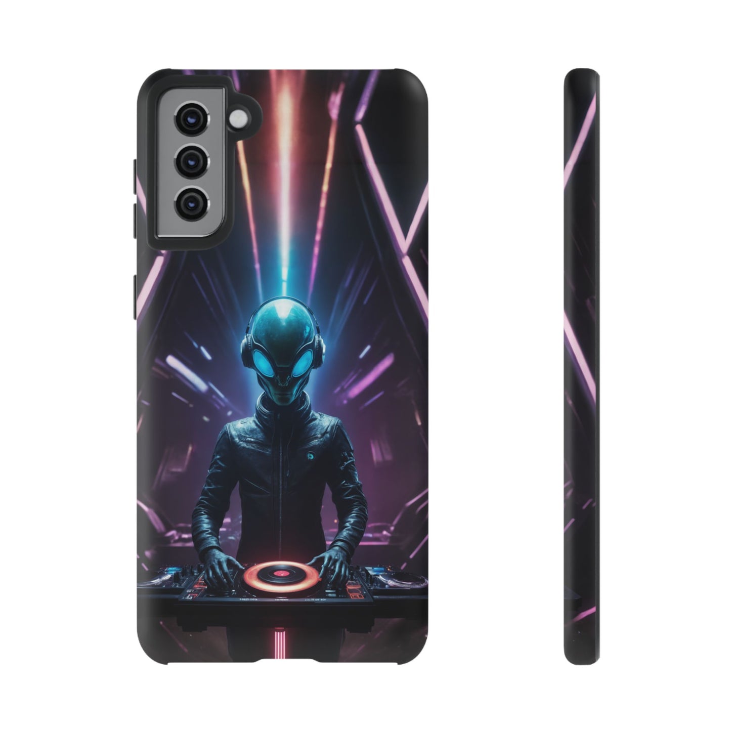 Alien DJ Phone Case for iPhone 8–16 Pro Max, Pixel 5–8 Pro, Galaxy S10–S24 Ultra - Designed by Thalia