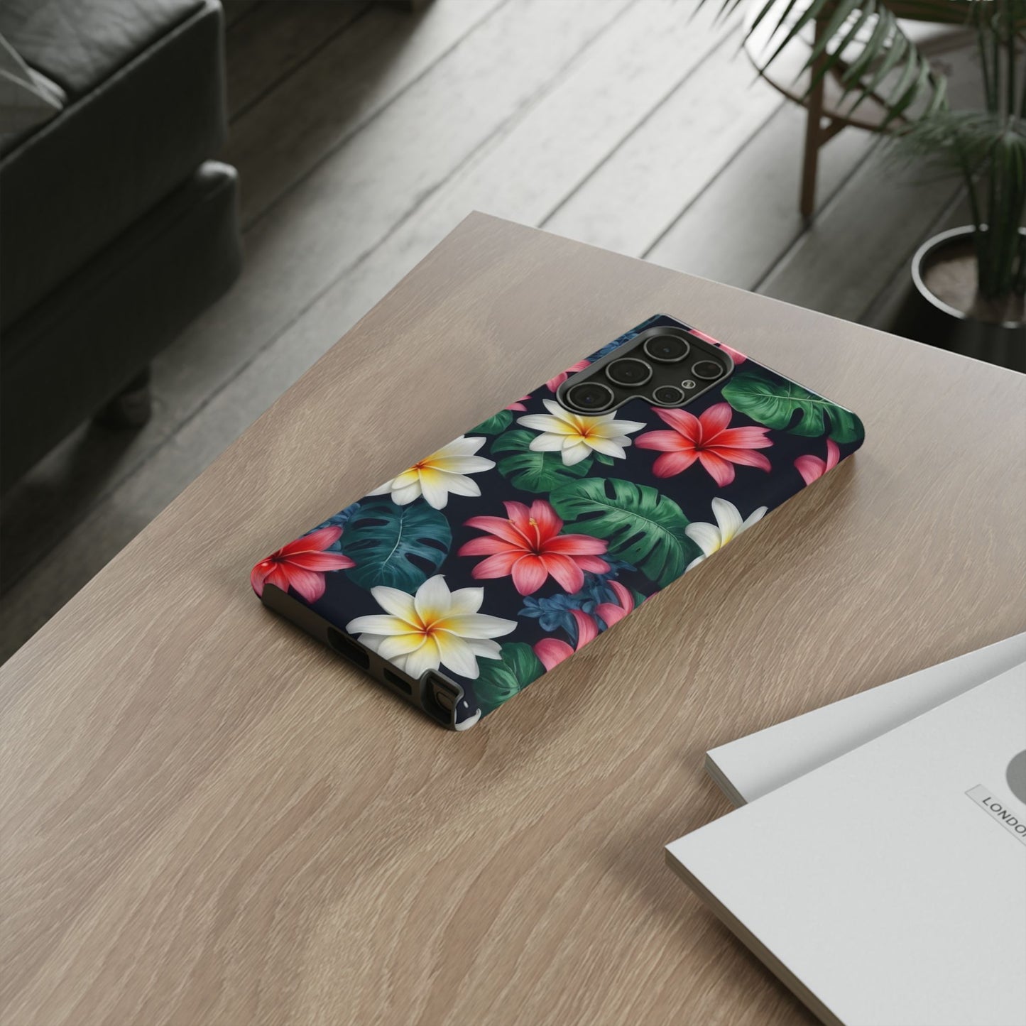 Hawaiian Flowers Custom Phone Case for Samsung Galaxy S10–S10 Plus, S20–S20 Ultra, S21, S22, S23, S24 Ultra - Designed by Thalia