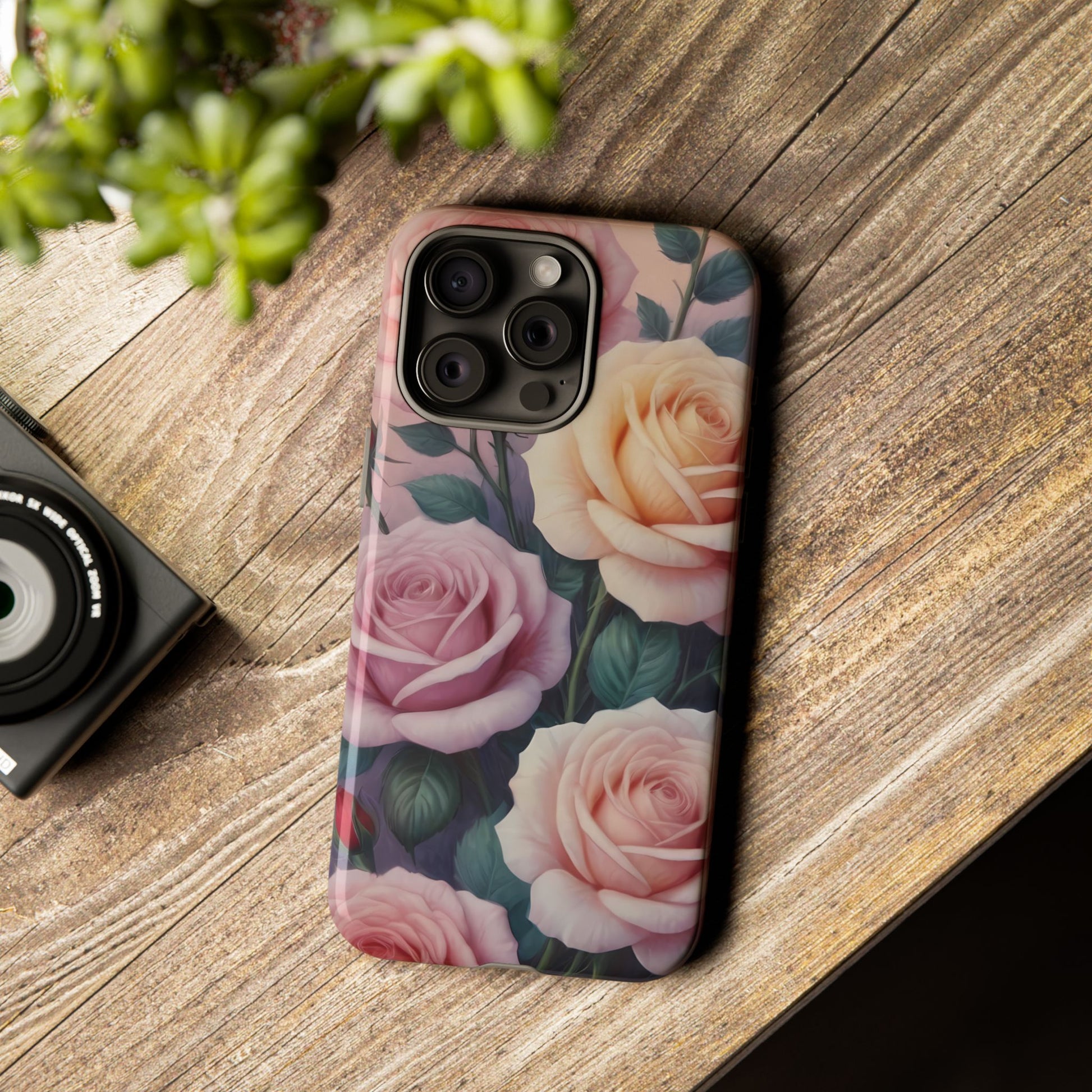 Bloom with Style - Roses Custom Phone Case for iPhone 8–16 Pro Max, iPhone 8 Plus–13 Mini, iPhone XS–XS Max, iPhone 11–14 Pro Max - Designed by Thalia