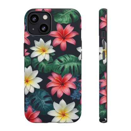 Hawaiian Flowers Phone Case for iPhone 8–16 Pro Max, iPhone 8 Plus–13 Mini, iPhone XS–XS Max, iPhone 11–14 Pro Max - Designed by Thalia