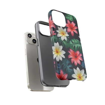 Hawaiian Flowers Phone Case for iPhone 8–16 Pro Max, iPhone 8 Plus–13 Mini, iPhone XS–XS Max, iPhone 11–14 Pro Max - Designed by Thalia