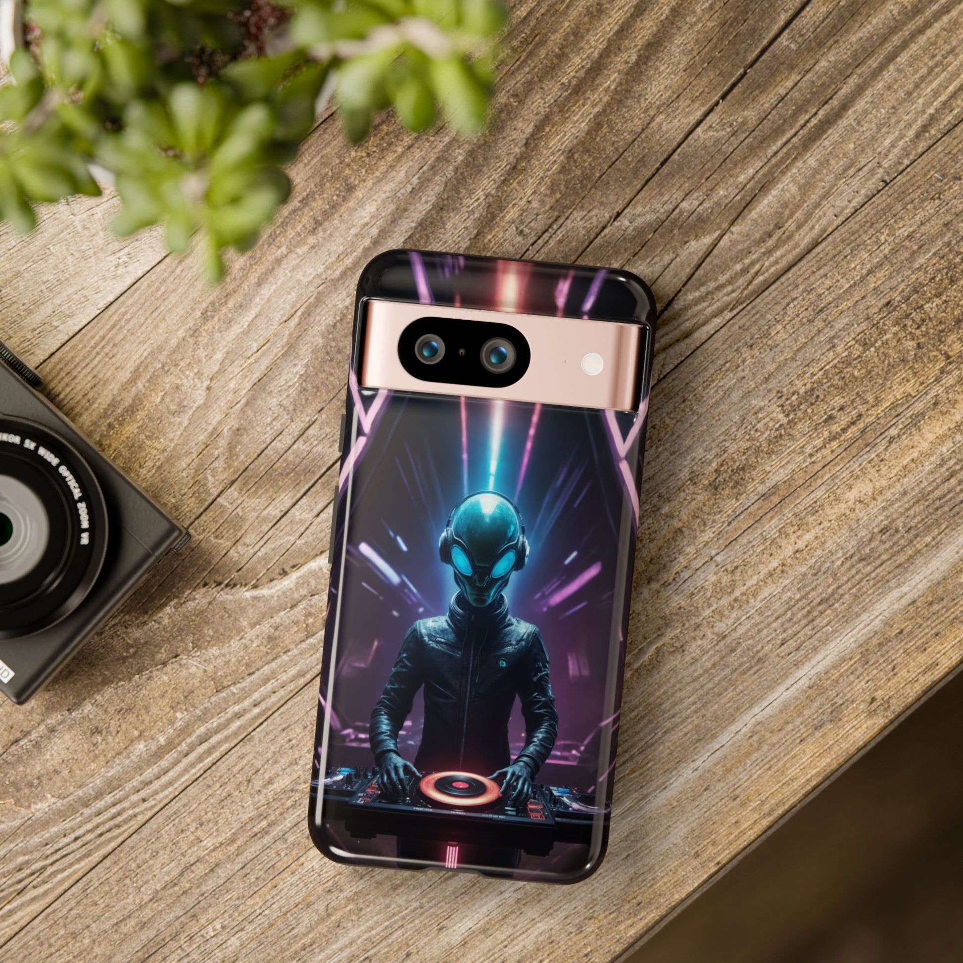 Alien DJ Phone Case for iPhone 8–16 Pro Max, Pixel 5–8 Pro, Galaxy S10–S24 Ultra - Designed by Thalia