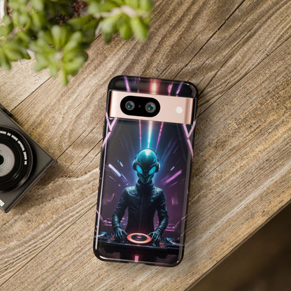 Alien DJ Custom Phone Case for Google Pixel 8 Pro, Pixel 8, Pixel 7, Pixel 6 Pro, Pixel 6, Pixel 5 5G - Designed by Thalia