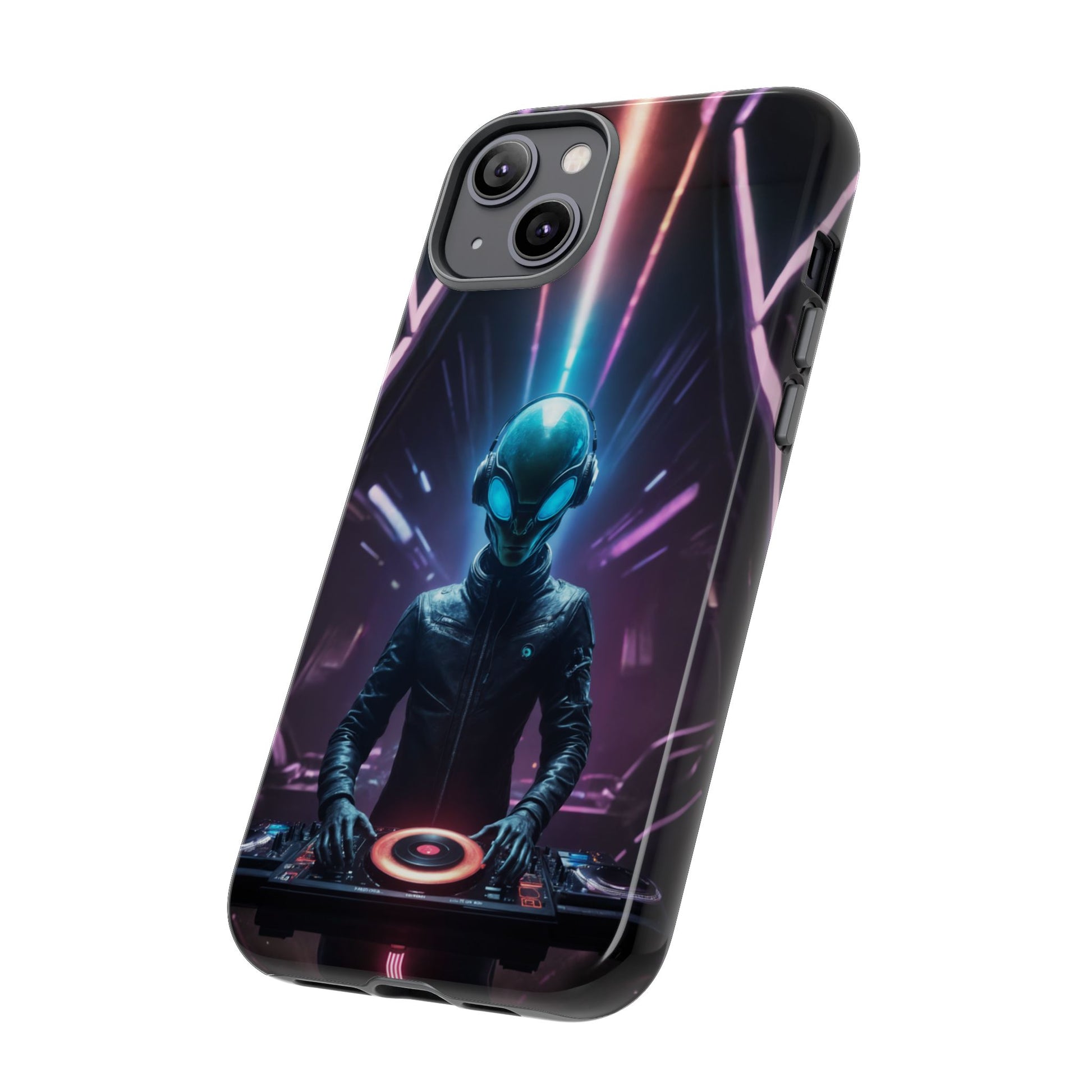 Alien DJ Phone Case for iPhone 8–16 Pro Max, Pixel 5–8 Pro, Galaxy S10–S24 Ultra - Designed by Thalia