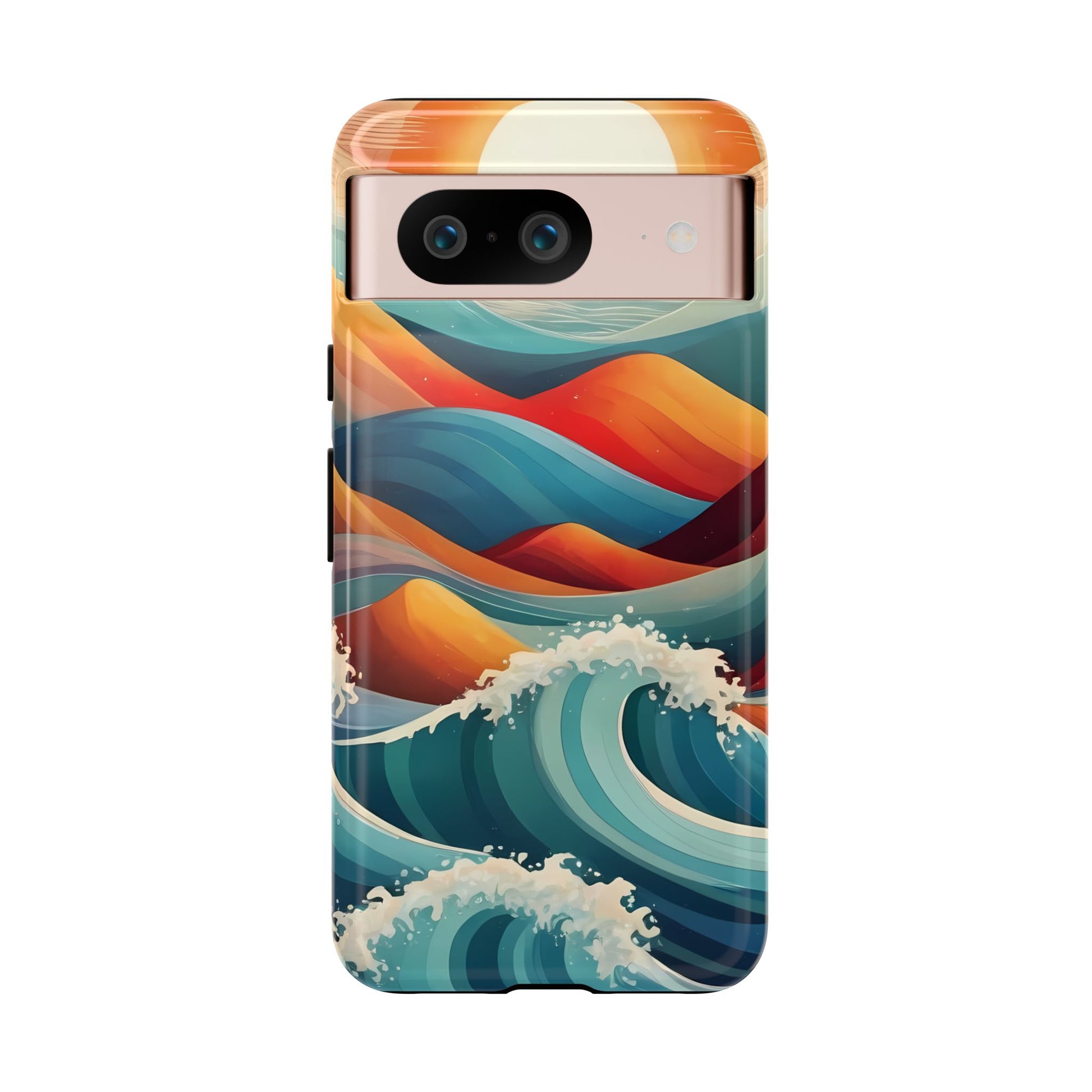 Retro Waves Phone Case for iPhone 8–16 Pro Max, Pixel 5–8 Pro, Galaxy S10–S24 Ultra - Designed by Thalia