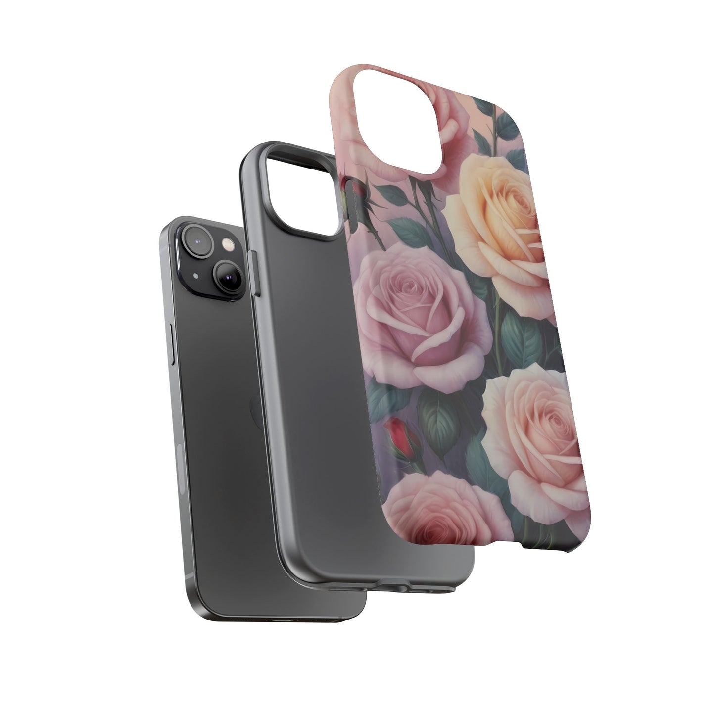 Bloom with Style - Roses Custom Phone Case for iPhone 8–16 Pro Max, iPhone 8 Plus–13 Mini, iPhone XS–XS Max, iPhone 11–14 Pro Max - Designed by Thalia