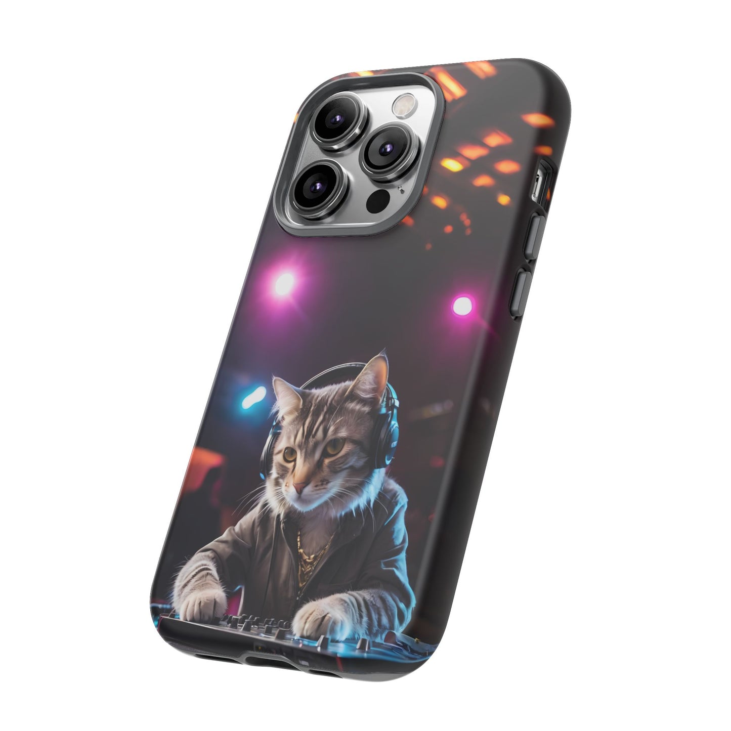 DJ Kitty Phone Case for iPhone 8–16 Pro Max, Pixel 5–8 Pro, Galaxy S10–S24 Ultra - Designed by Thalia