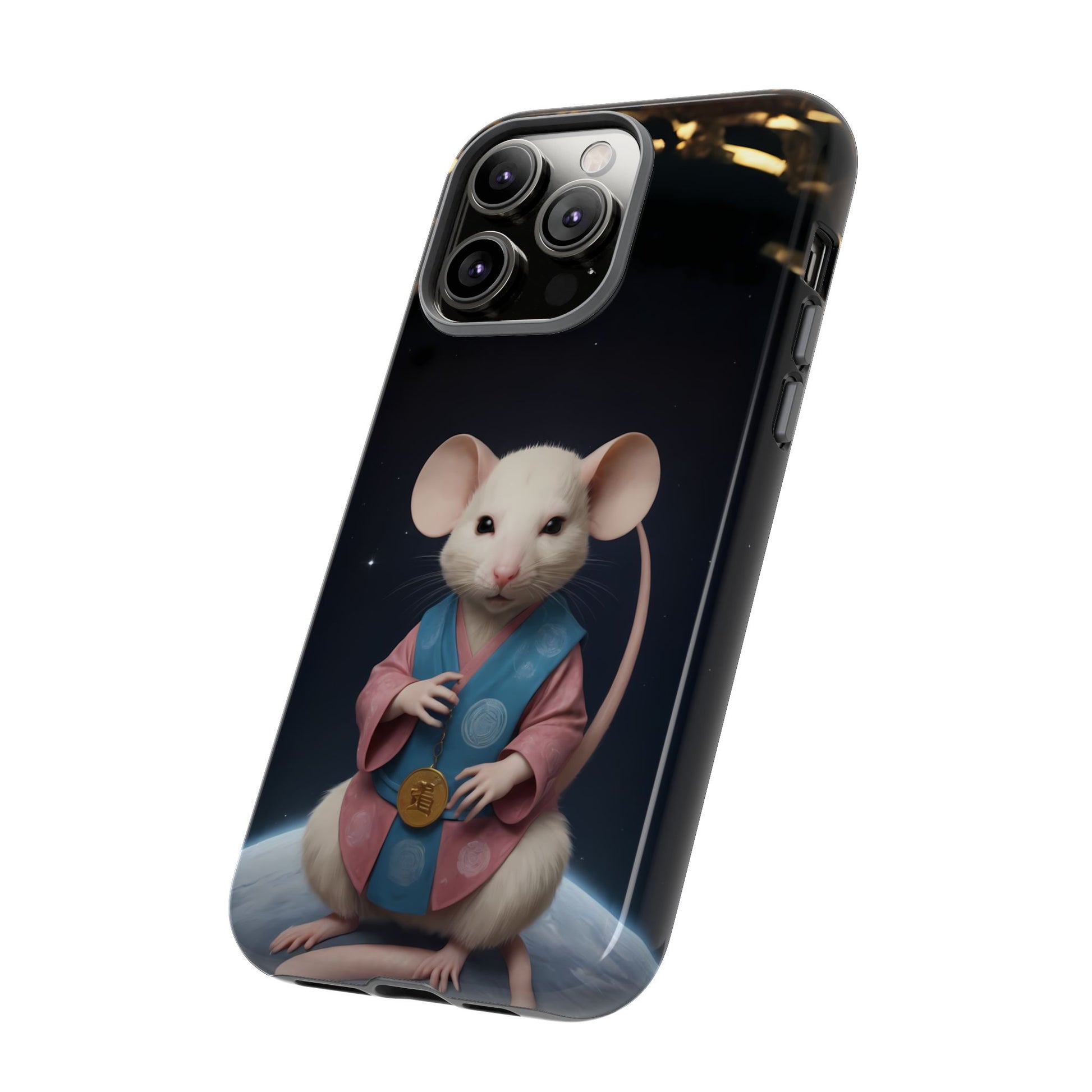 Chinese Zodiac Rat Phone Case for iPhone 8–16 Pro Max, iPhone 8 Plus–13 Mini, iPhone XS–XS Max, iPhone 11–14 Pro Max - Designed by Thalia