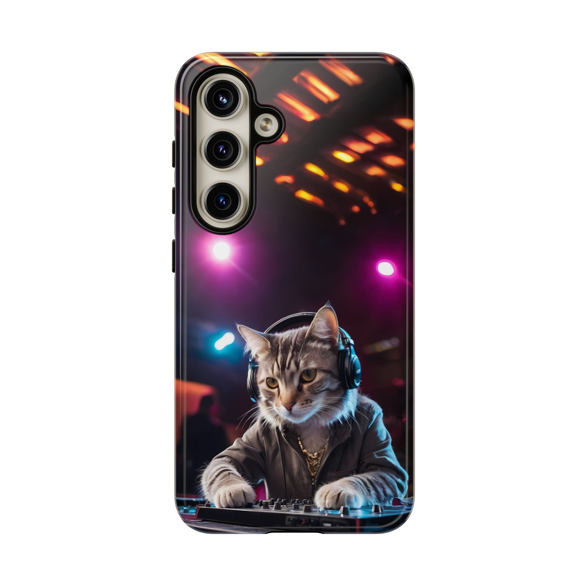 DJ Kitty Phone Case for iPhone 8–16 Pro Max, Pixel 5–8 Pro, Galaxy S10–S24 Ultra - Designed by Thalia