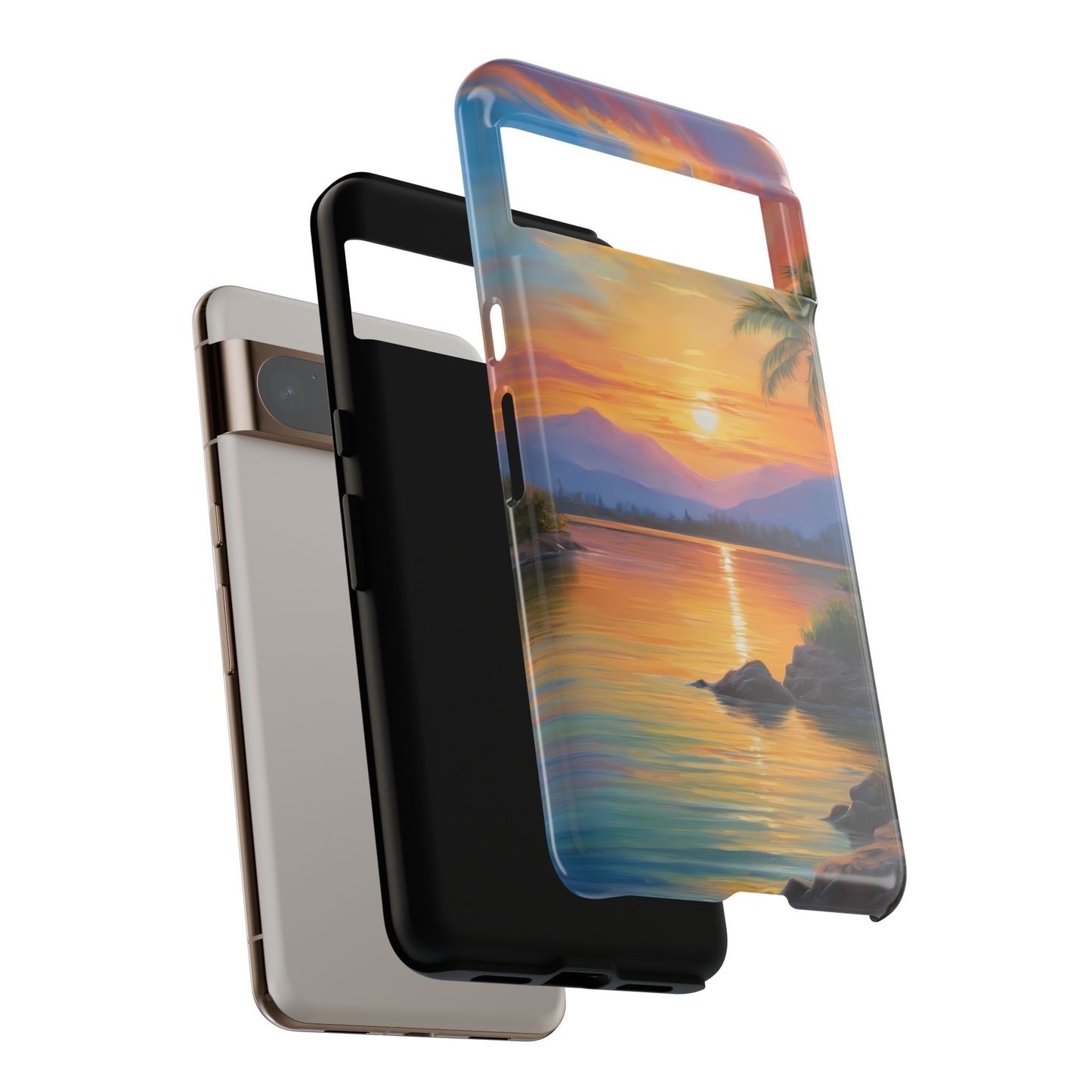 Sunset Serenade Phone Case for Google Pixel 8–Pixel 8 Pro, Pixel 7, Pixel 6 Pro, Pixel 6, Pixel 5 5G - Designed by Thalia