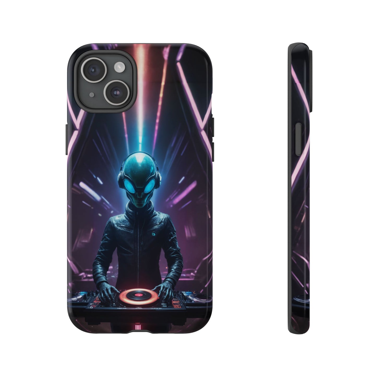 Alien DJ Phone Case for iPhone 8–16 Pro Max, Pixel 5–8 Pro, Galaxy S10–S24 Ultra - Designed by Thalia