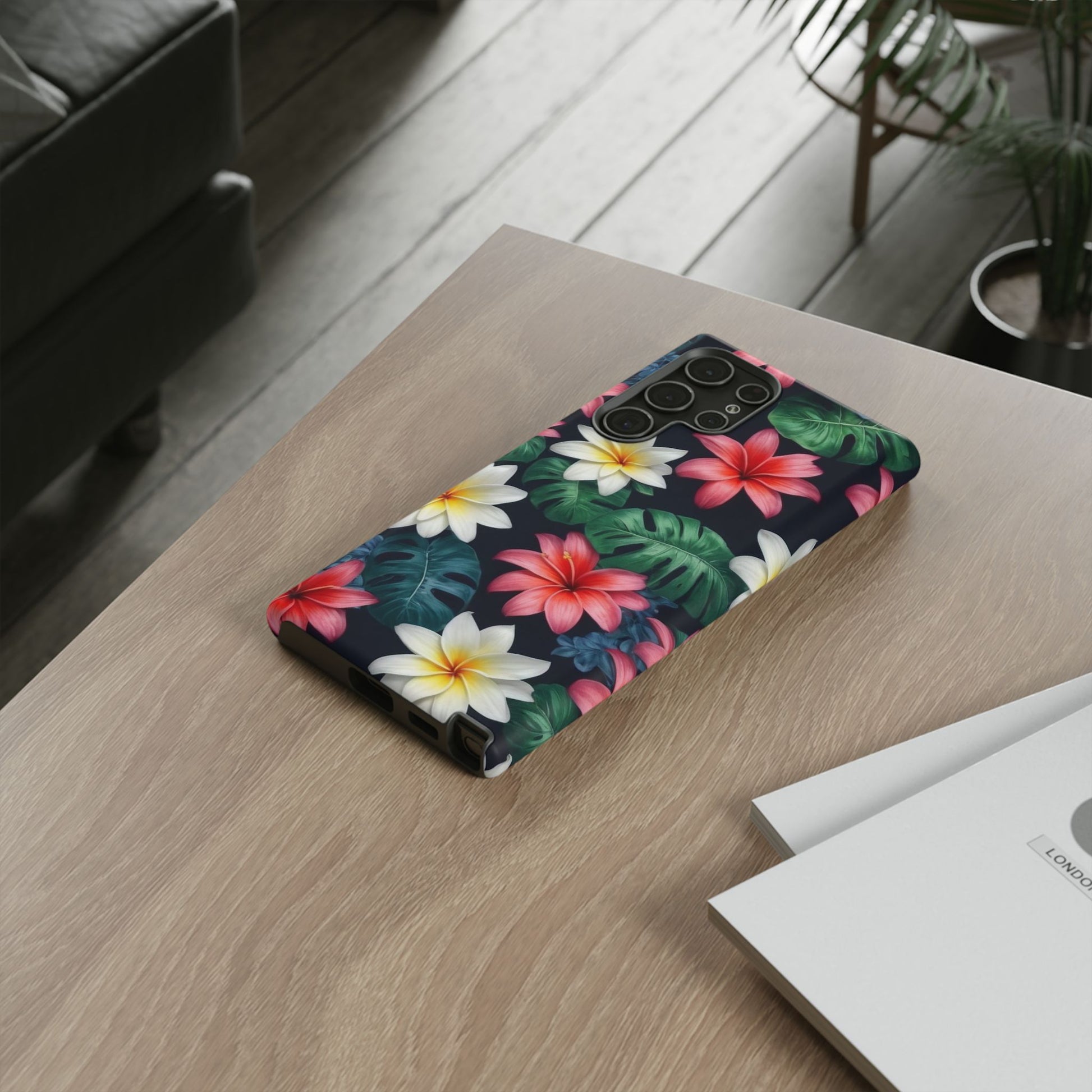 Hawaiian Flowers Custom Phone Case for Samsung Galaxy S10–S10 Plus, S20–S20 Ultra, S21, S22, S23, S24 Ultra - Designed by Thalia