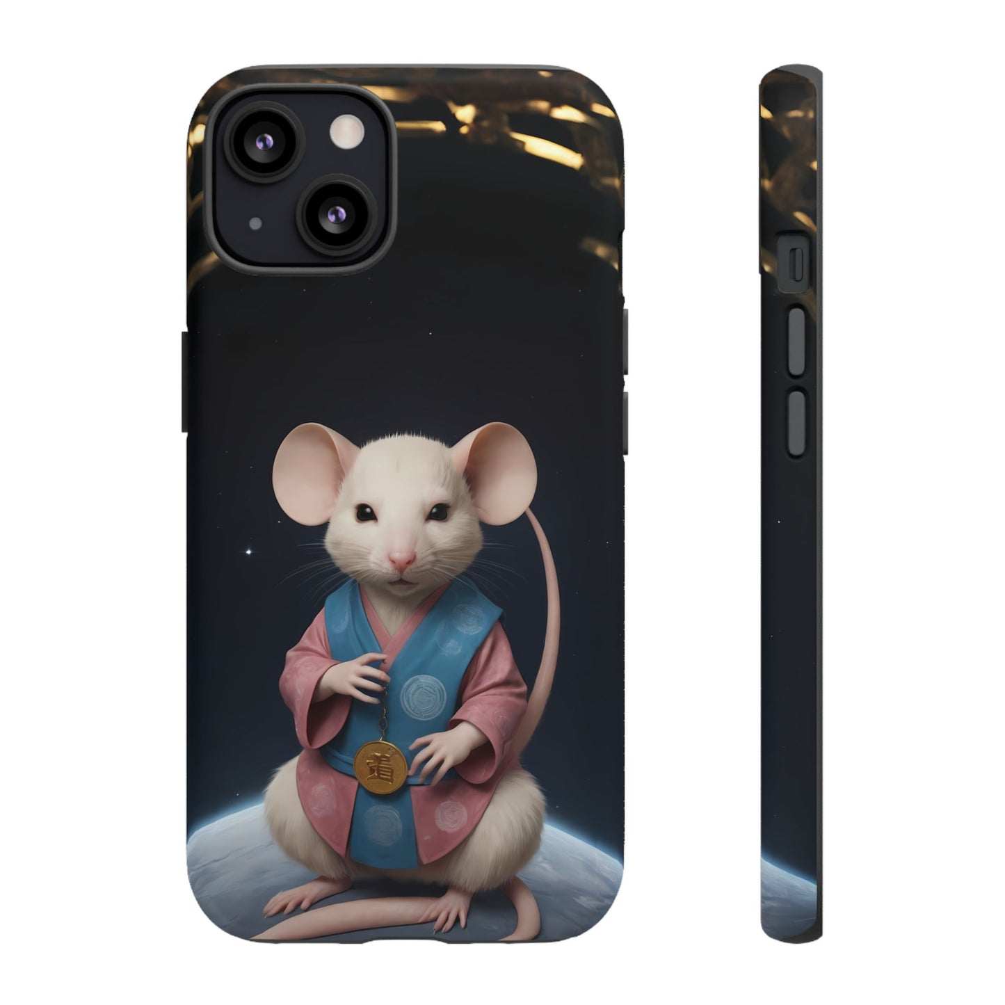 Chinese Zodiac Rat Phone Case for iPhone 8–16 Pro Max, iPhone 8 Plus–13 Mini, iPhone XS–XS Max, iPhone 11–14 Pro Max - Designed by Thalia