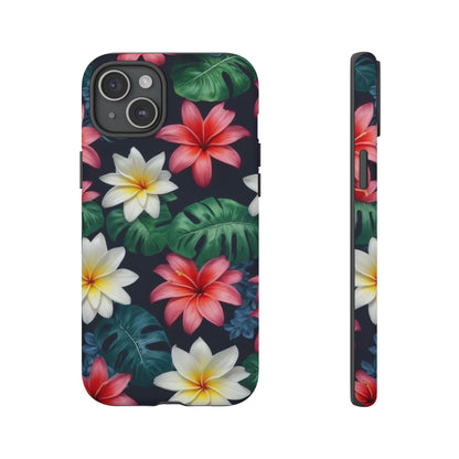 Hawaiian Flowers Phone Case for iPhone 8–16 Pro Max, iPhone 8 Plus–13 Mini, iPhone XS–XS Max, iPhone 11–14 Pro Max - Designed by Thalia