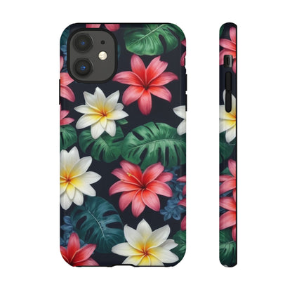 Hawaiian Flowers Phone Case for iPhone 8–16 Pro Max, iPhone 8 Plus–13 Mini, iPhone XS–XS Max, iPhone 11–14 Pro Max - Designed by Thalia