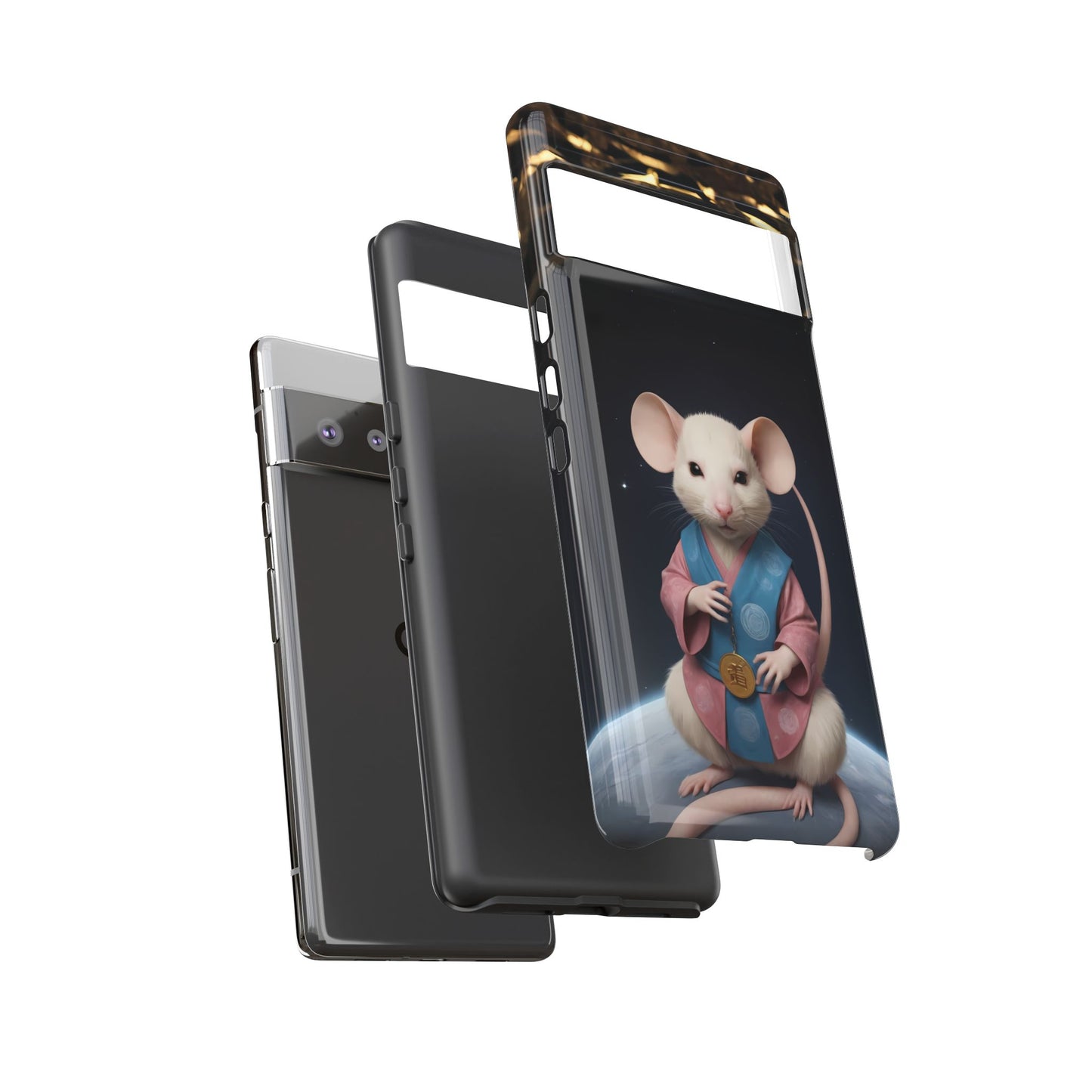 Chinese Zodiac Rat Phone Case for Google Pixel 8 Pro, Pixel 8, Pixel 7, Pixel 6 Pro, Pixel 6, Pixel 5 5G - Designed by Thalia