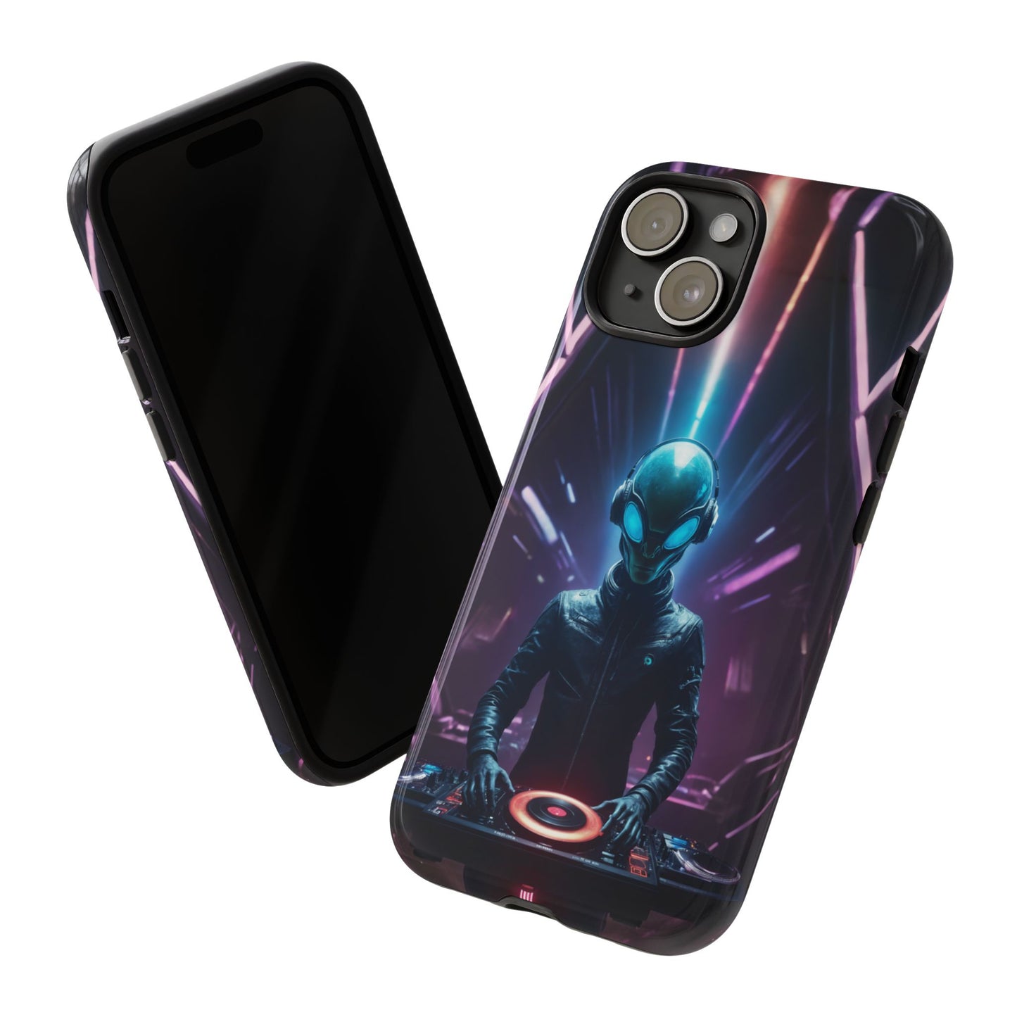 Alien DJ Phone Case for iPhone 8–16 Pro Max, Pixel 5–8 Pro, Galaxy S10–S24 Ultra - Designed by Thalia