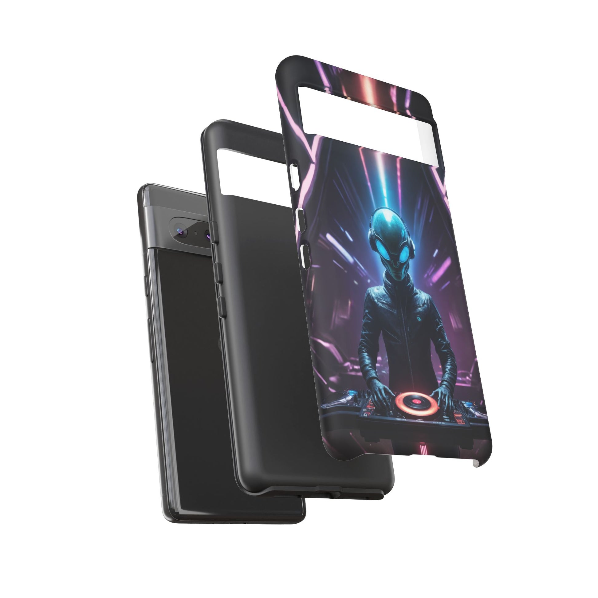 Alien DJ Custom Phone Case for Google Pixel 8 Pro, Pixel 8, Pixel 7, Pixel 6 Pro, Pixel 6, Pixel 5 5G - Designed by Thalia