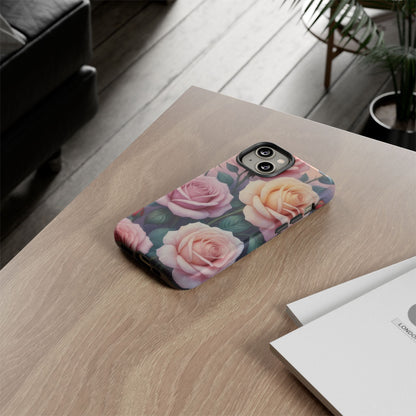 Bloom with Style - Roses Custom Phone Case for iPhone 8–16 Pro Max, iPhone 8 Plus–13 Mini, iPhone XS–XS Max, iPhone 11–14 Pro Max - Designed by Thalia