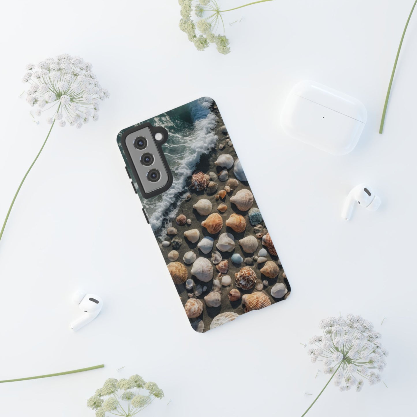 She Sells Sea Shells Phone Case for iPhone 8–16 Pro Max, Pixel 5–8 Pro, Galaxy S10–S24 Ultra - Designed by Thalia