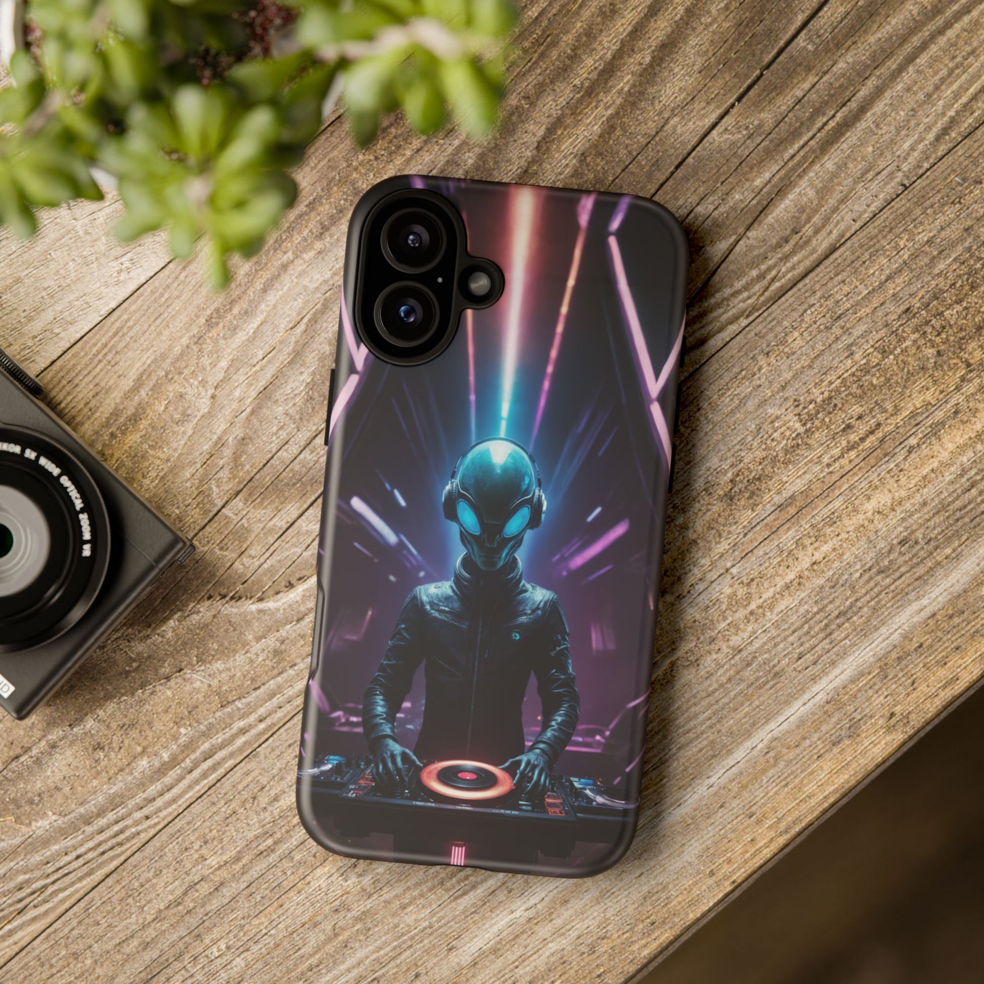 Alien DJ Phone Case for iPhone 8–16 Pro Max, Pixel 5–8 Pro, Galaxy S10–S24 Ultra - Designed by Thalia