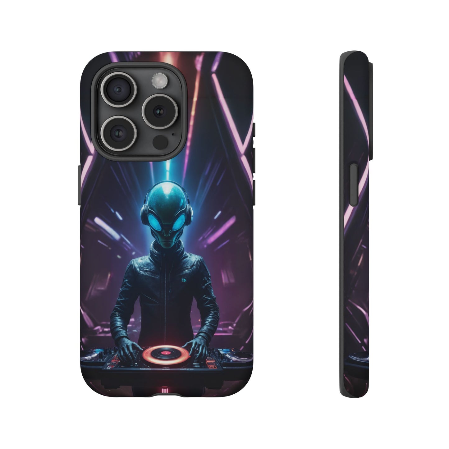 Alien DJ Phone Case for iPhone 8–16 Pro Max, Pixel 5–8 Pro, Galaxy S10–S24 Ultra - Designed by Thalia