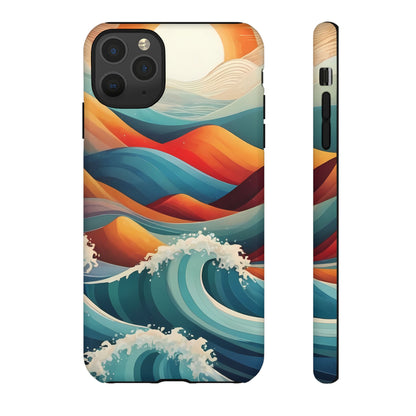 Retro Waves Stylish UV Protected Phone Case for iPhone 8–16 Pro Max, iPhone 8 Plus–13 Mini, iPhone XS–XS Max, iPhone 11–14 Pro Max - Designed by Thalia