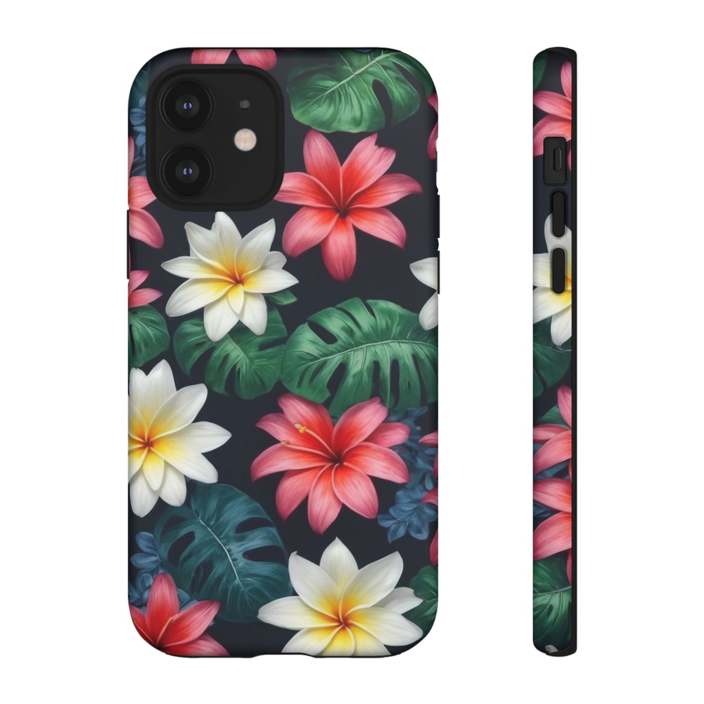 Hawaiian Flowers Phone Case for iPhone 8–16 Pro Max, iPhone 8 Plus–13 Mini, iPhone XS–XS Max, iPhone 11–14 Pro Max - Designed by Thalia